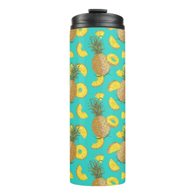 Bouteilles Isothermes Ananas de couleur turquoise (Devant)