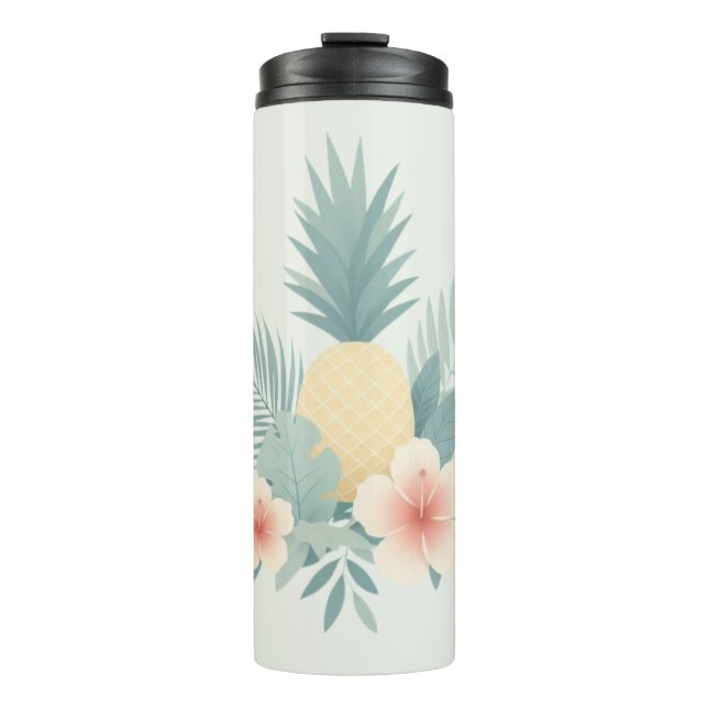 Bouteilles Isothermes Ananas floral & Hawaiian (Devant)