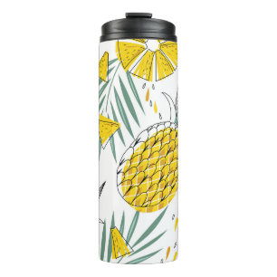 Bouteilles Isothermes Ananas juteux : motif vintage brillant.