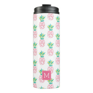 Bouteilles Isothermes Ananas rose fille Monogramme