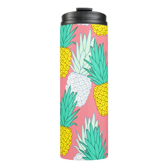 Bouteilles Isothermes Ananas Tropical : Rouge Cartoon Chic. (Devant)