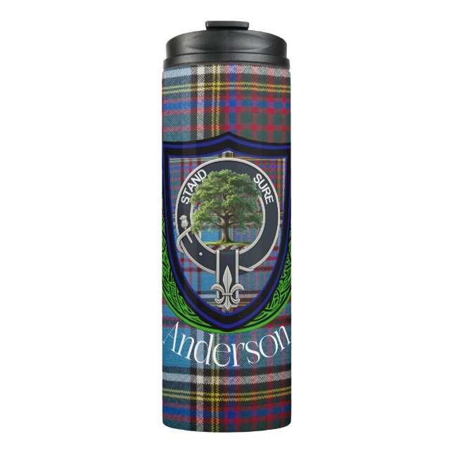 Bouteilles Isothermes Anderson Scottish Clan Tartan et Crest (Devant)