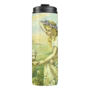Bouteilles Isothermes Ange de Pâques religieux victorien vintage avec ag