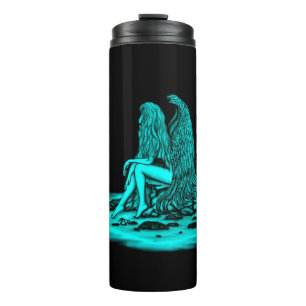 Bouteilles Isothermes Angel, perdu dans la pensée, noir et vert Design