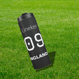 Bouteilles Isothermes Angleterre Football Nom Numéro Personnalisé Noir B