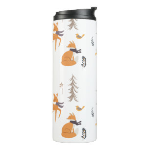 Bouteilles Isothermes Animaux de la forêt hivernale Art folklorique Noël