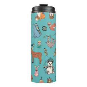 Bouteilles Isothermes Animaux tribaux : motif forestier.