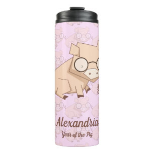 Bouteilles Isothermes Année chinoise rose caricature du porc