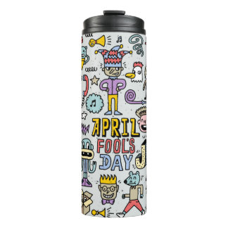 Bouteilles Isothermes April fools day drôle doodle colorful set 1. Vinta