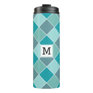 Bouteilles Isothermes Aqua Tile Motif personnalisé monogramme tumbler