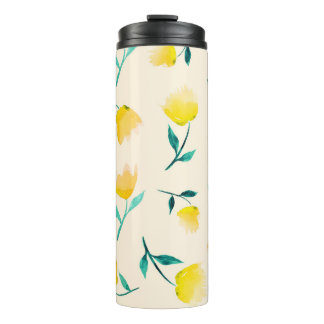 Bouteilles Isothermes Aquarelle Abstrait Motif de pivoine florale