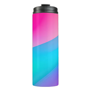 Bouteilles Isothermes Aquarelle abstraite pastel ombré rose bleu 