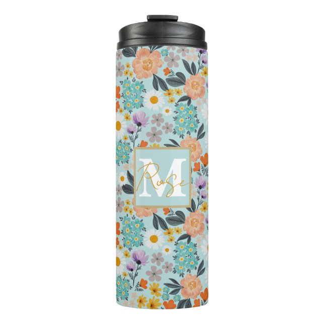 Bouteilles Isothermes Aquarelle Boho Floral (Devant)