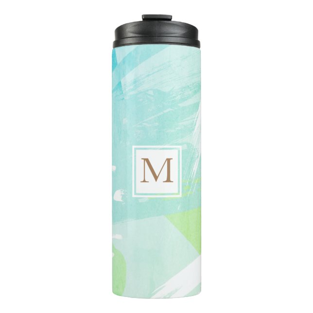 Bouteilles Isothermes Aquarelle Brush Strot Monogram Thermal Tumbler (Devant)