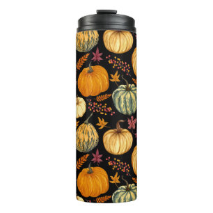 Bouteilles Isothermes Aquarelle Citrouilles : Automne Motif sans couture
