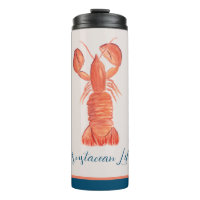 Aquarelle crustacé homard écrevisse  