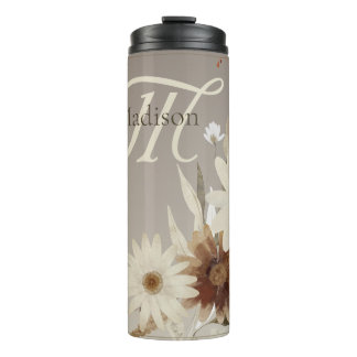Bouteilles Isothermes Aquarelle d'automne Monogramme floral