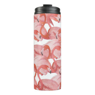 Bouteilles Isothermes Aquarelle de Flamant rose : Motif transparent