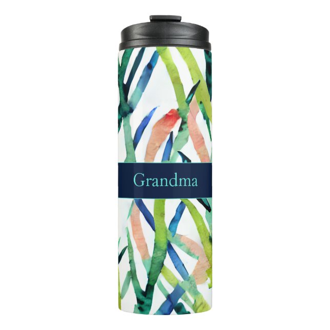 Bouteilles Isothermes Aquarelle de grand-mère Abstraite Monogramme moder (Devant)