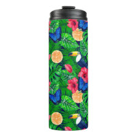 Aquarelle de jardin toucan et tropical