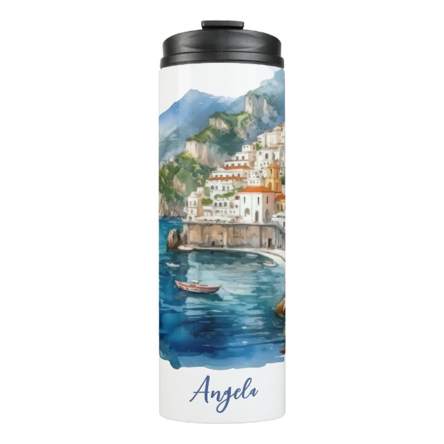 Bouteilles Isothermes Aquarelle de la côte d'Amalfi (Devant)