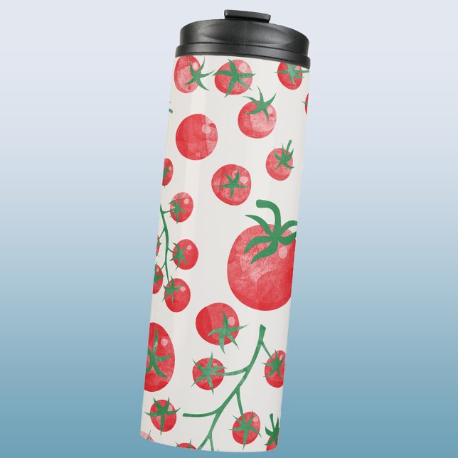 Bouteilles Isothermes Aquarelle de tomate s'amuser Méditerranée (Fun tomato watercolor pattern art thermal tumbler water bottle)