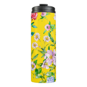 Bouteilles Isothermes Aquarelle du jardin de fleurs illustration motif