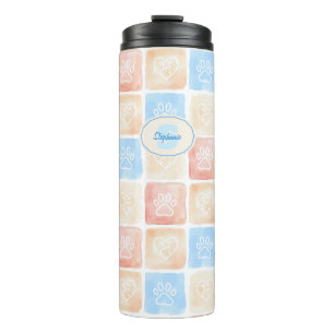 Bouteilles Isothermes Aquarelle Empreintes de pattes & Coeurs dans les b
