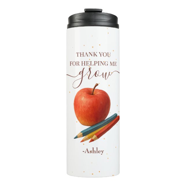 Bouteilles Isothermes Aquarelle Enseignant Apple - Cadeau Merci (Devant)