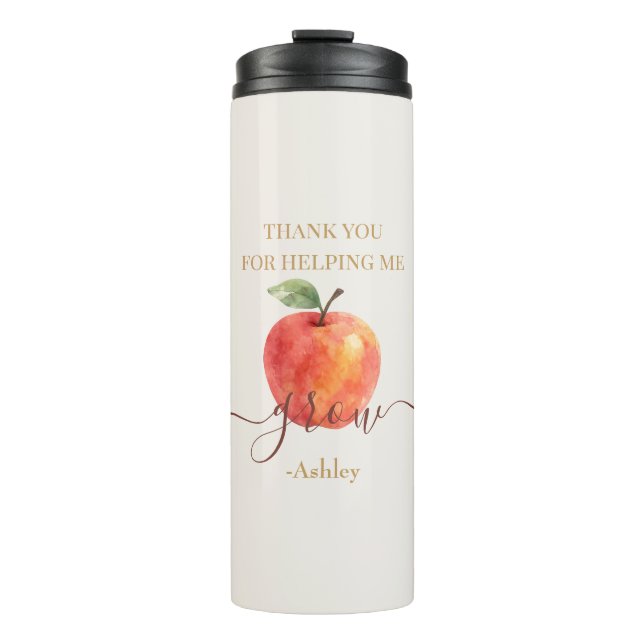 Bouteilles Isothermes Aquarelle Enseignant Apple - Cadeau Merci (Devant)