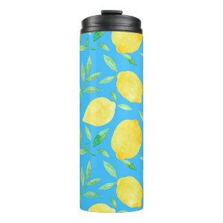 Bouteilles Isothermes Aquarelle Esquisse Citrons Conception transparente