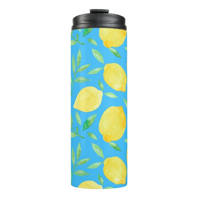 Bouteilles Isothermes Aquarelle Esquisse Citrons Conception transparente (Devant)