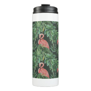 Bouteilles Isothermes Aquarelle flamants roses, oiseaux exotiques, tropi