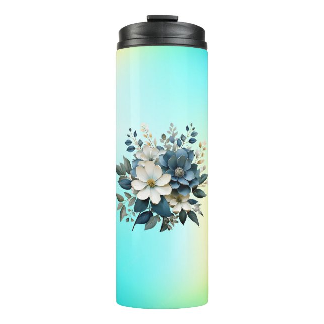 Bouteilles Isothermes Aquarelle Fleurs blanches en floraison-88542 (Devant)
