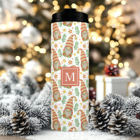 Aquarelle Gnome Scandinave Monogramme Noël