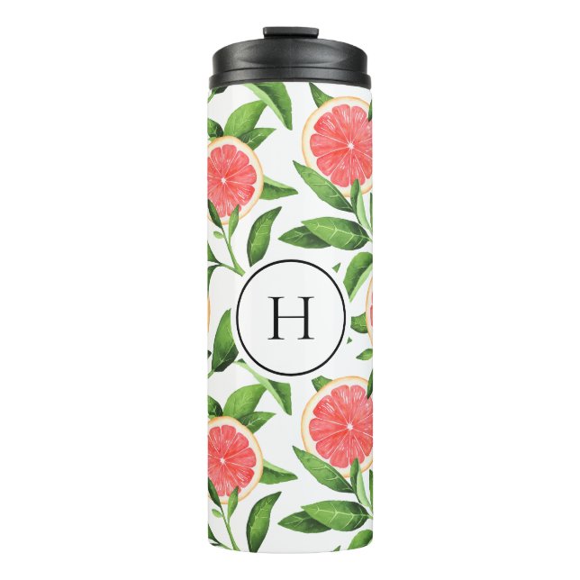 Bouteilles Isothermes Aquarelle Grappe Motif Monogramme (Devant)