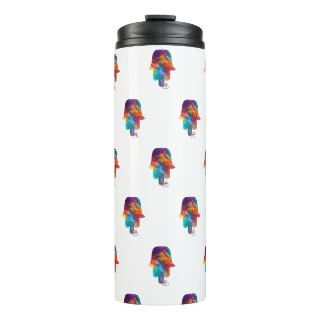 Bouteilles Isothermes Aquarelle Hamsa Art (Devant)