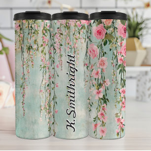 Bouteilles Isothermes Aquarelle Hanging Plantes avec Roses