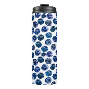 Bouteilles Isothermes Aquarelle illustrée bleu ensemble motif