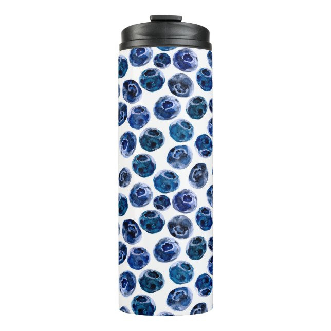 Bouteilles Isothermes Aquarelle illustrée bleu ensemble motif (Devant)