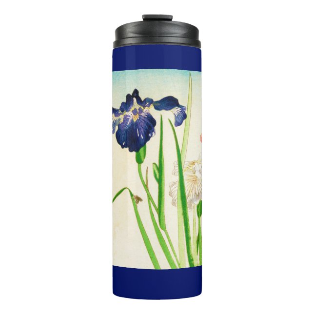 Bouteilles Isothermes Aquarelle japonaise bleu Iris (Devant)