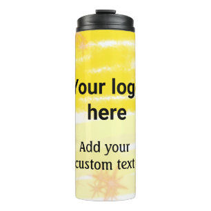 Bouteilles Isothermes Aquarelle jaune simple ajoutez votre logo texte pe