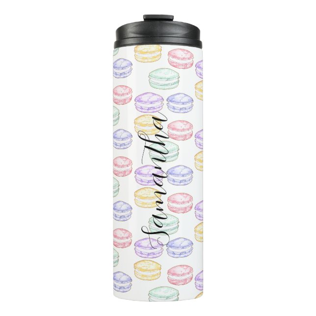 Bouteilles Isothermes Aquarelle Macarons français (Devant)