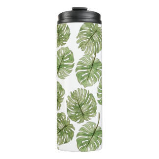 Bouteilles Isothermes Aquarelle Monstera Vert Tropical Feuilles sans cou