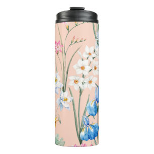 Bouteilles Isothermes Aquarelle motif à ressort floral, buste botanique