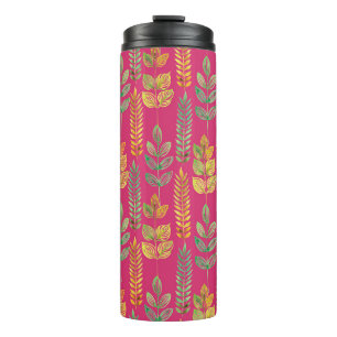 Bouteilles Isothermes aquarelle motif floral transparent texte arrière -