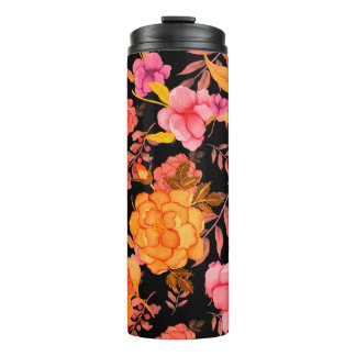 Bouteilles Isothermes Aquarelle motif sans couture avec fleurs. Vintage