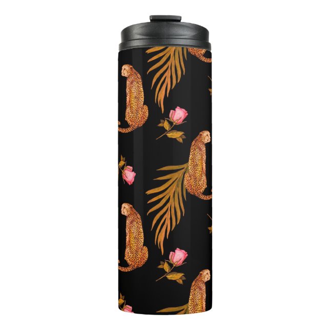 Bouteilles Isothermes Aquarelle motif transparent avec guépards (Devant)