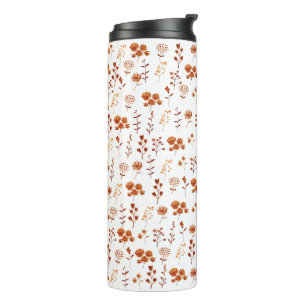 Bouteilles Isothermes Aquarelle Orange Fleur Floral Boho