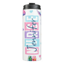 Aquarelle Pastel Nom personnalisé Infirmière Boute